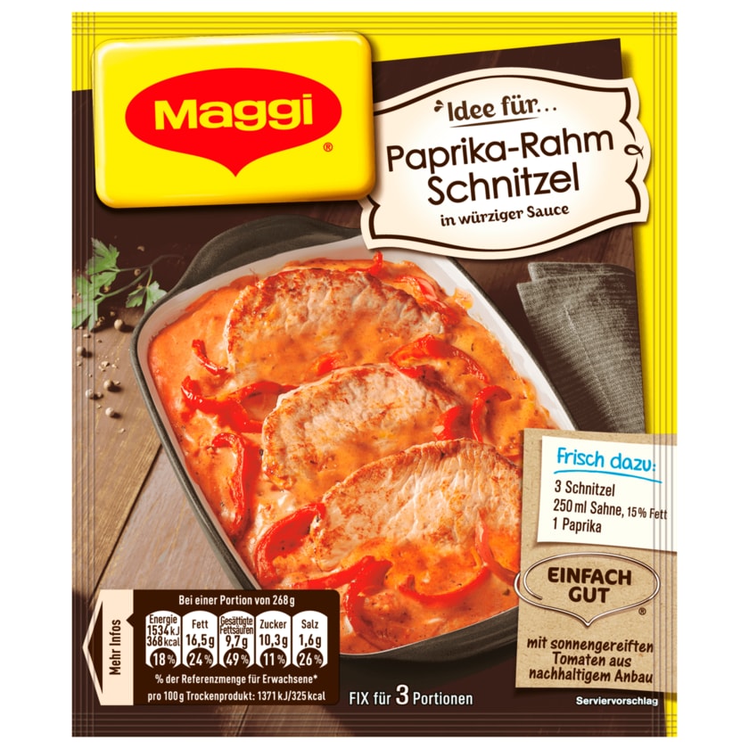 Maggi Fix für Paprika-Rahm Schnitzel 35g